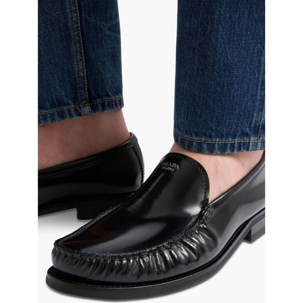 Prada Men Brushed Leather Loafers - Picture 2 of 7
